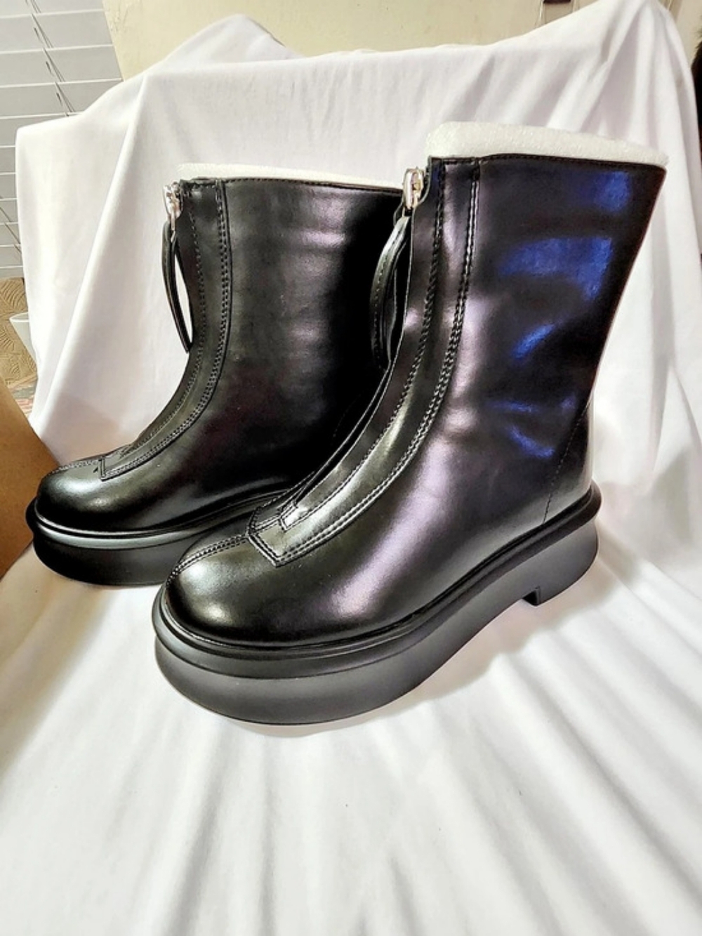 Coutgo Platform Ankle Boots Black US 8.5 Like New